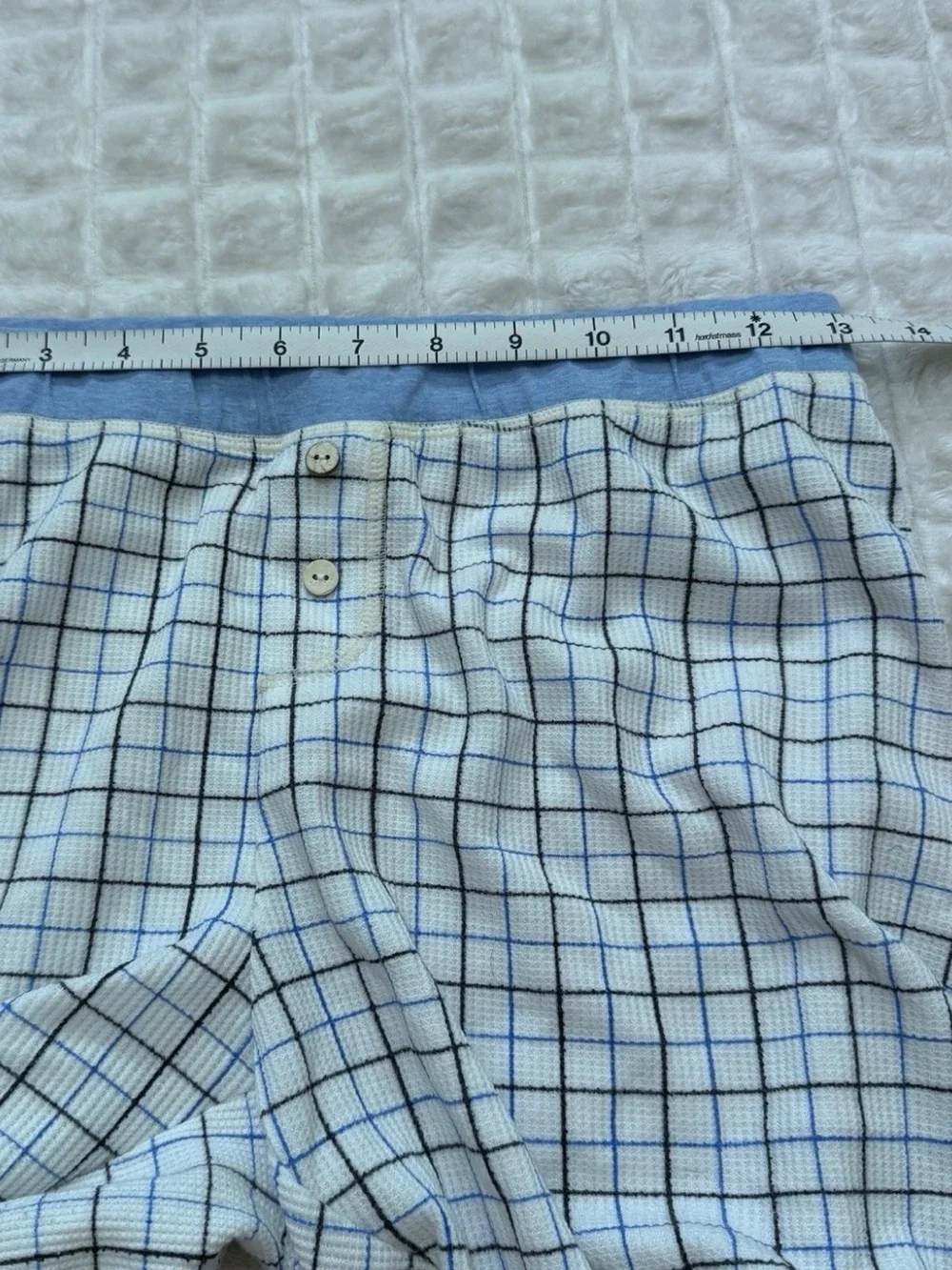 Free People Intimately Small Blue & White Thermal Pajama Set